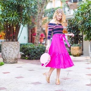 J. Crew Collection Pink Midi Skirt